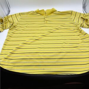 Under Armour Short‎ Sleeve Yellow Stripe Collar Men Golf Polo Shirt Sz XL